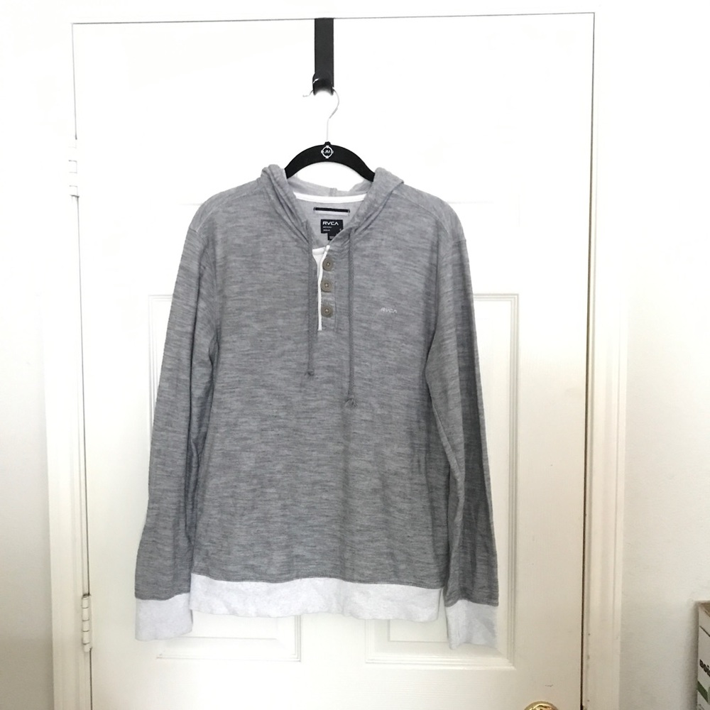 RVCA Gray and White Hoodie